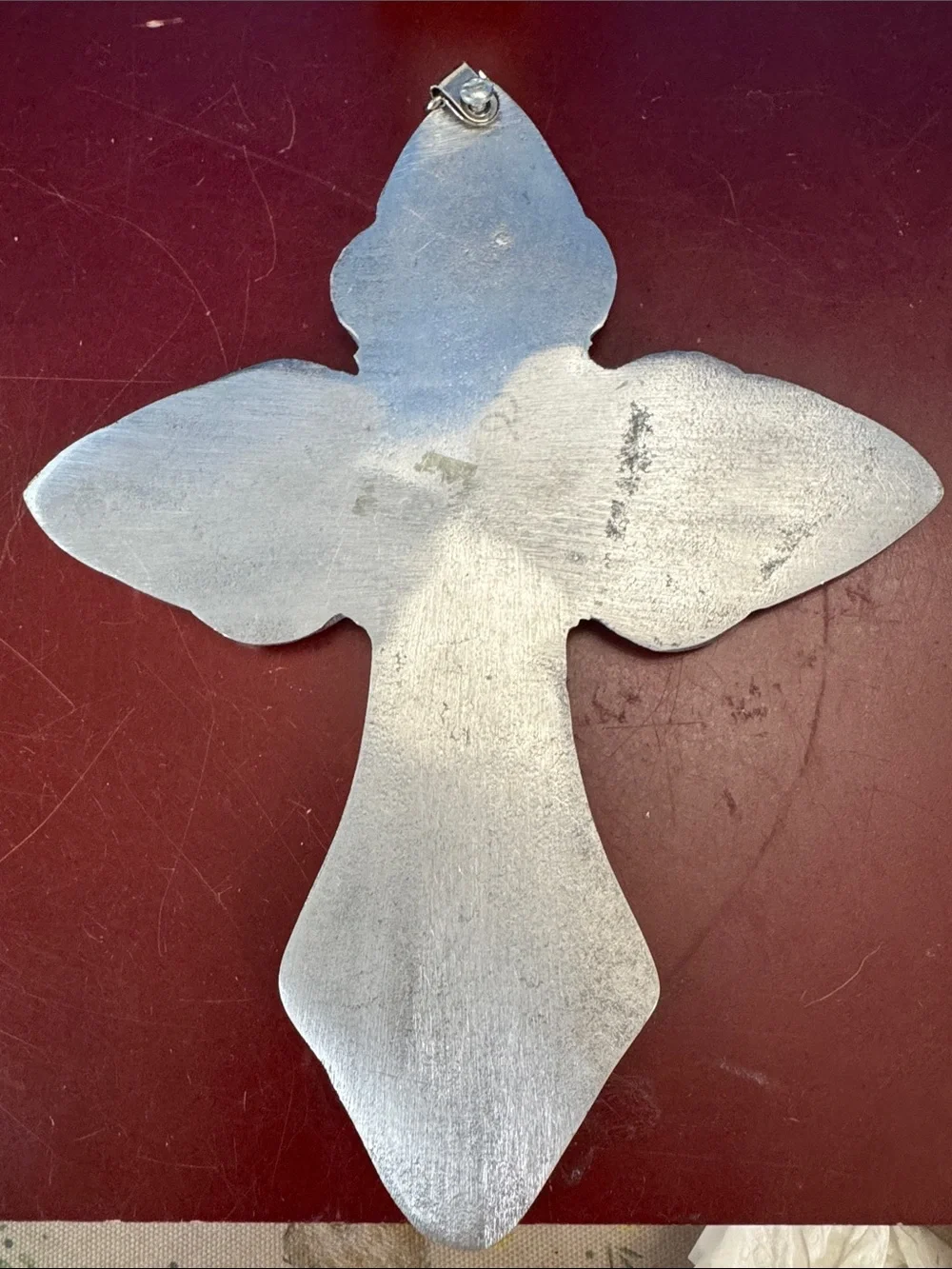 Silver Decorative Cross Wall Accent - Shiny Silver Finish